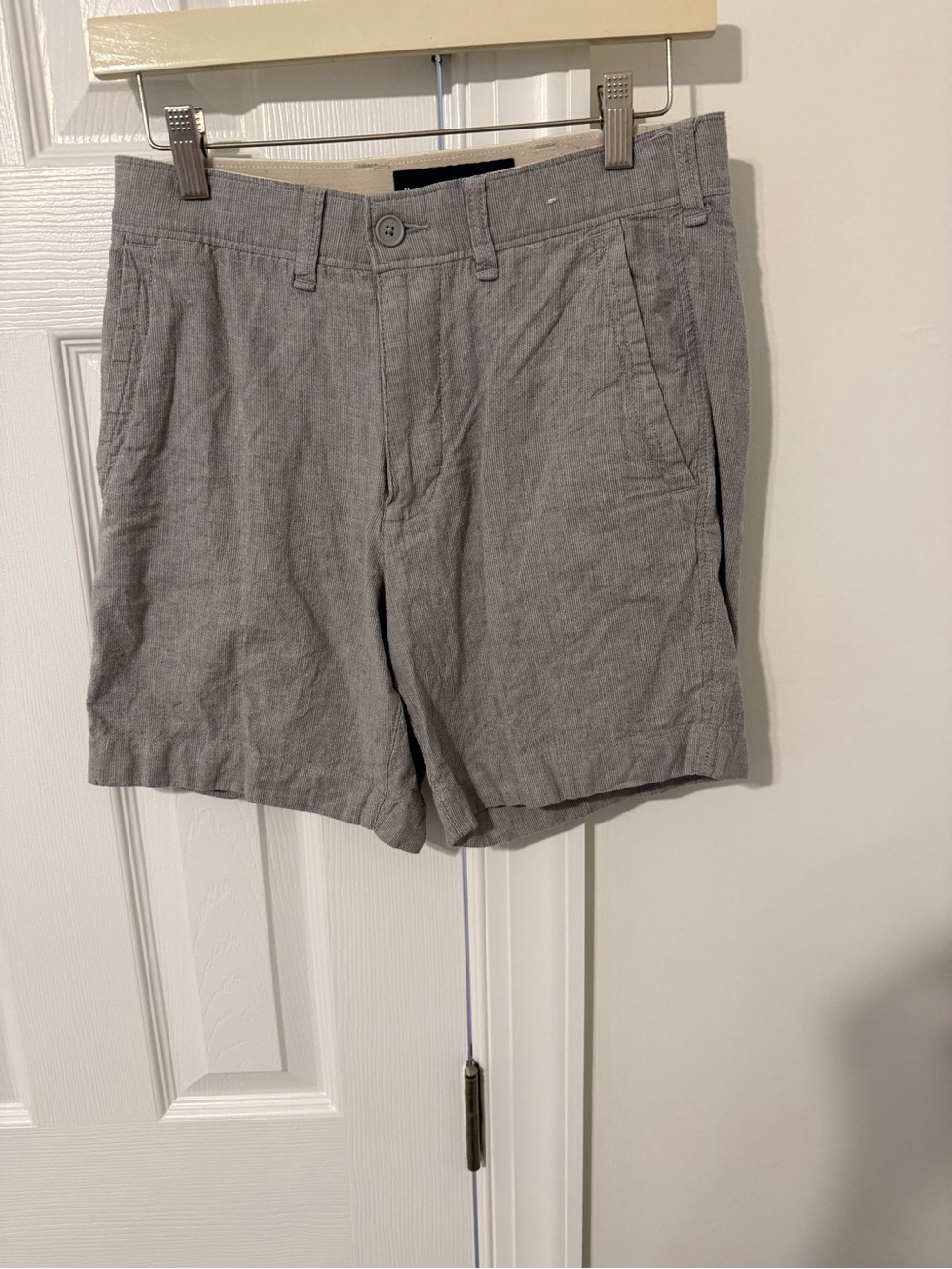 Abercrombie  Men's Gray Linen-Blend Shorts